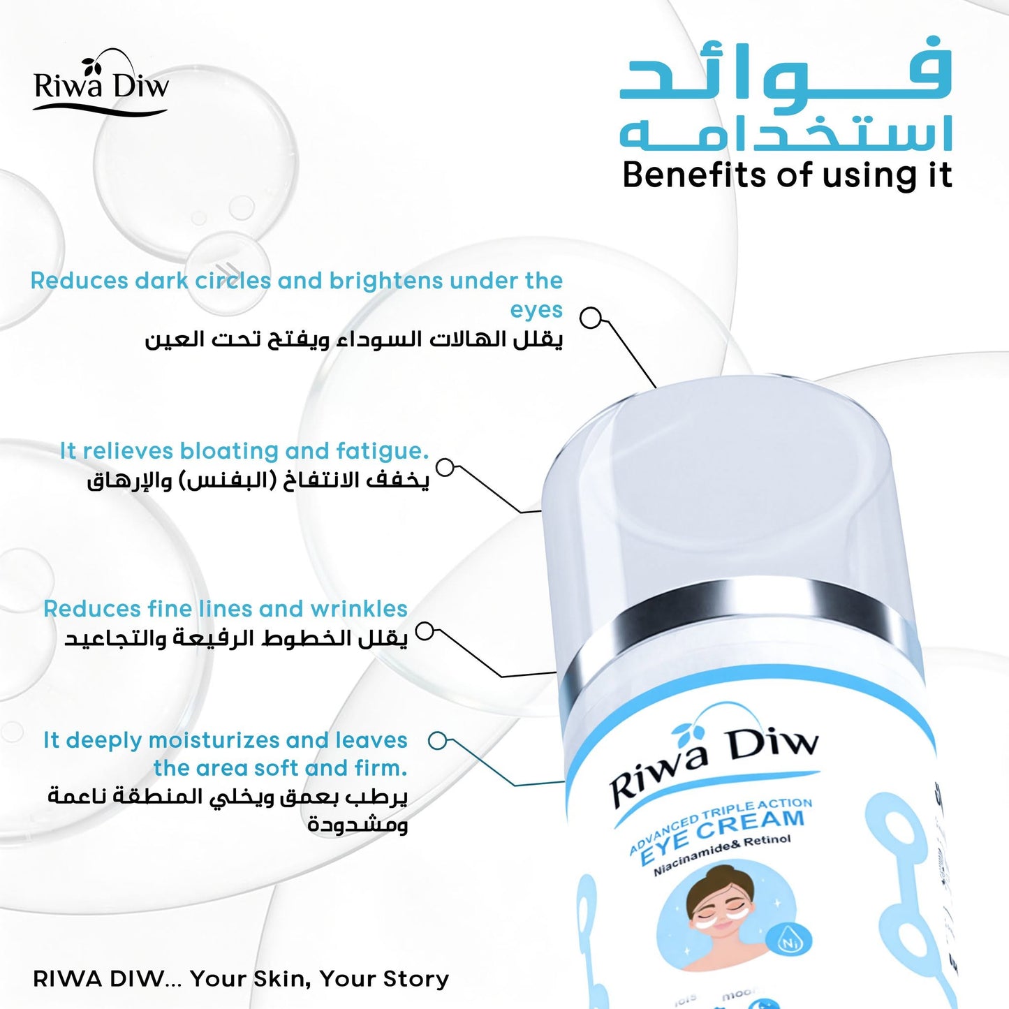 Riwa Diw Advanced Triple Action Eye Cream (15ml)